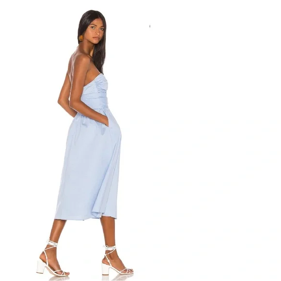 Song of Style Loki Midi Dress in Powder Blue - Picture 3 of 4